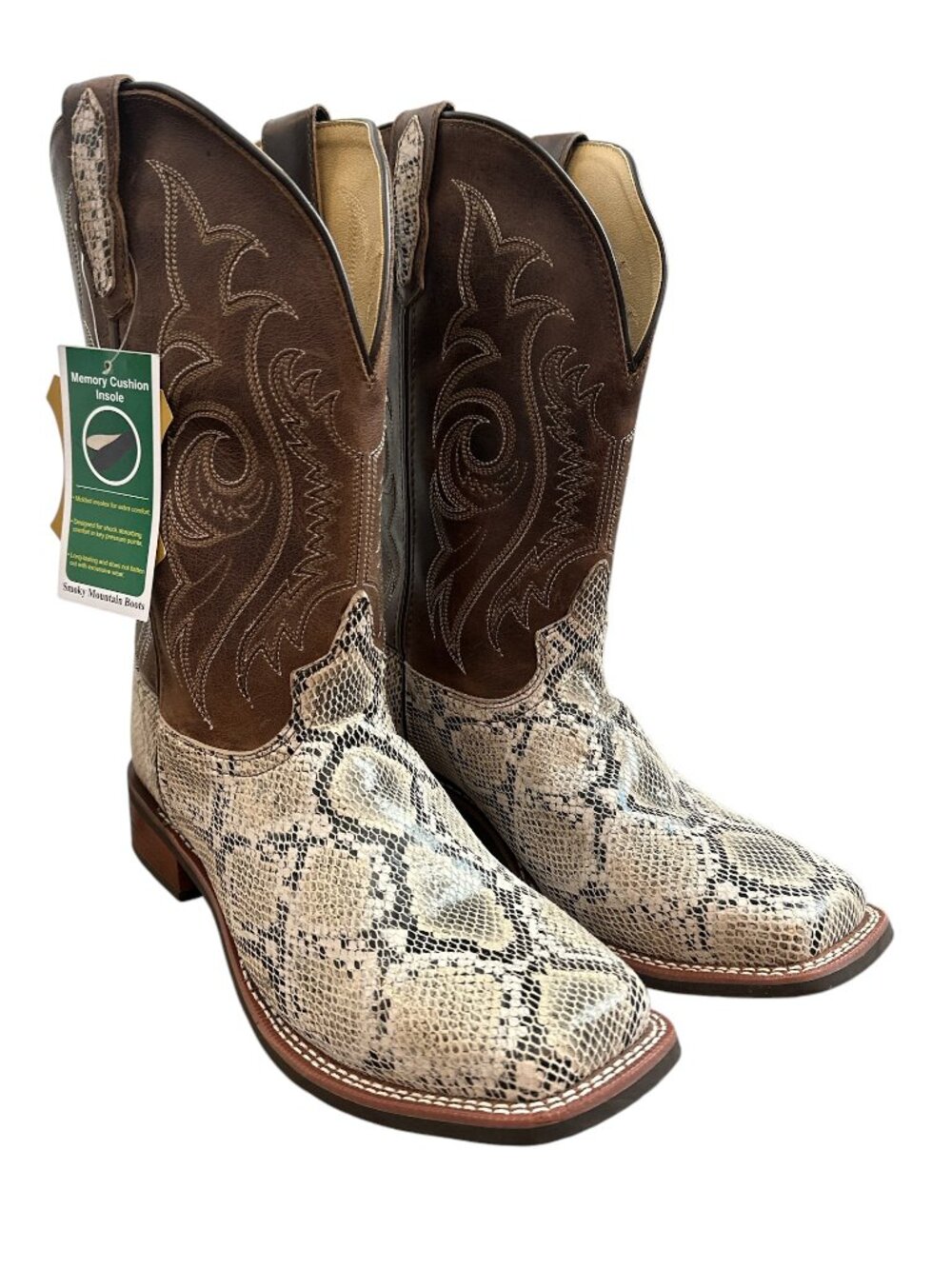 Smoky Mountain Men's Diamondback Western Boots Broad Square Toe Sz 11 EE